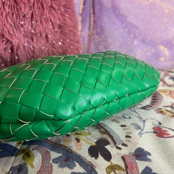 Woven Knotted Green Top Handle Bag - Picture 2 of 4